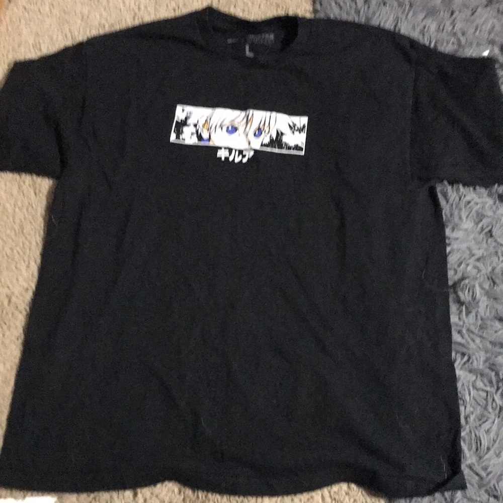 black anime graphic tee
